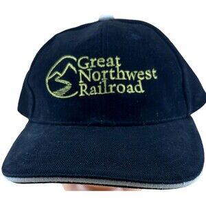 Great Northwest Railroad Ball‎ Cap Hat Adjustable Dog Daze Yellow Embroidered